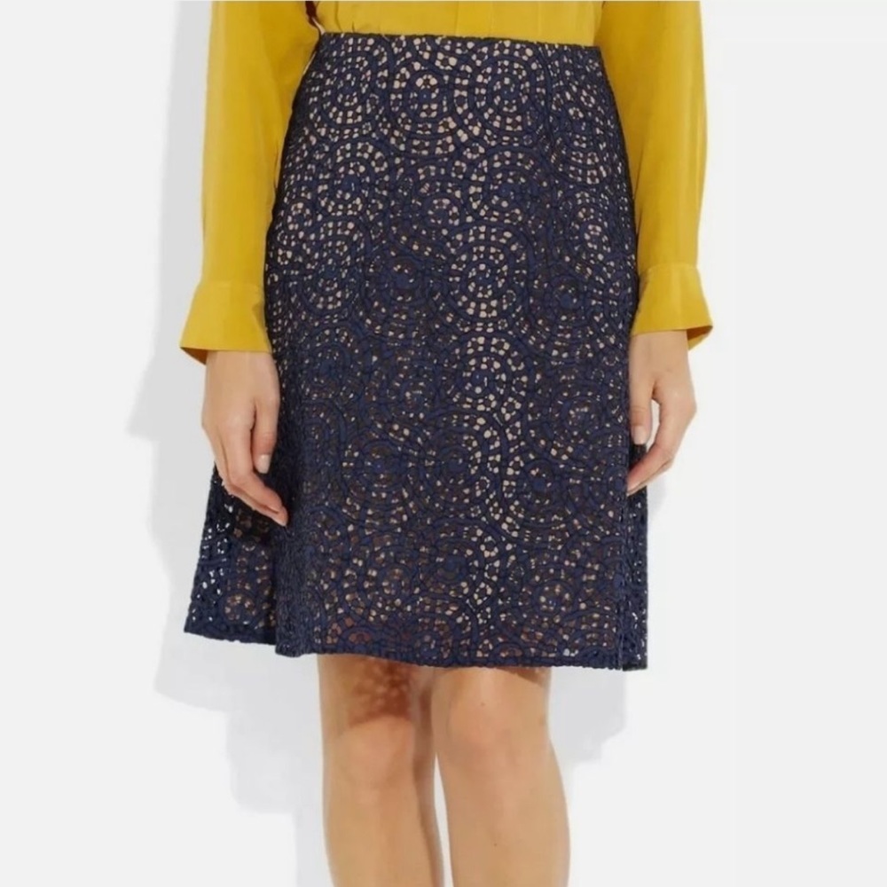 CARVEN WOMEN'S CIRCLE LACE A LINE OVERLAY GINGHAM SKIRT SIZE 8